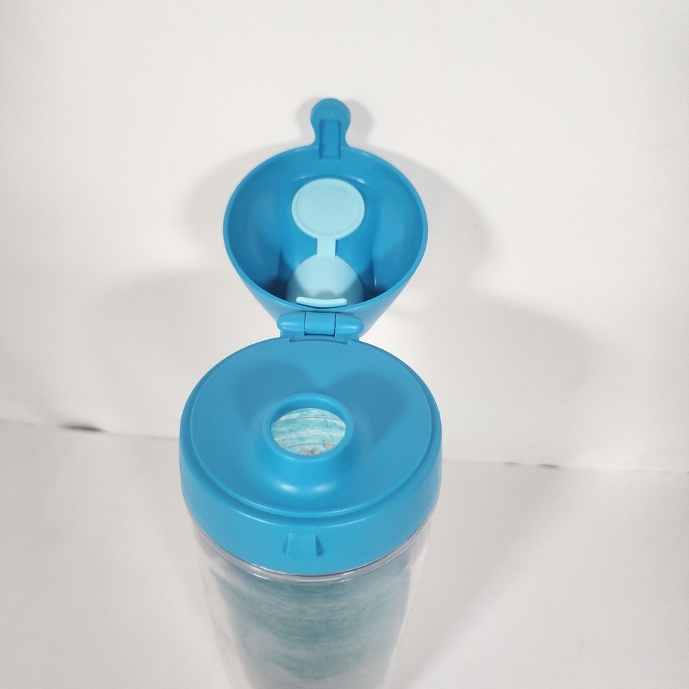 Tervis Destin FL 24 Oz Insulated Water Bottle Flip Top Blue Beach Tumbler - Picture 2 of 5